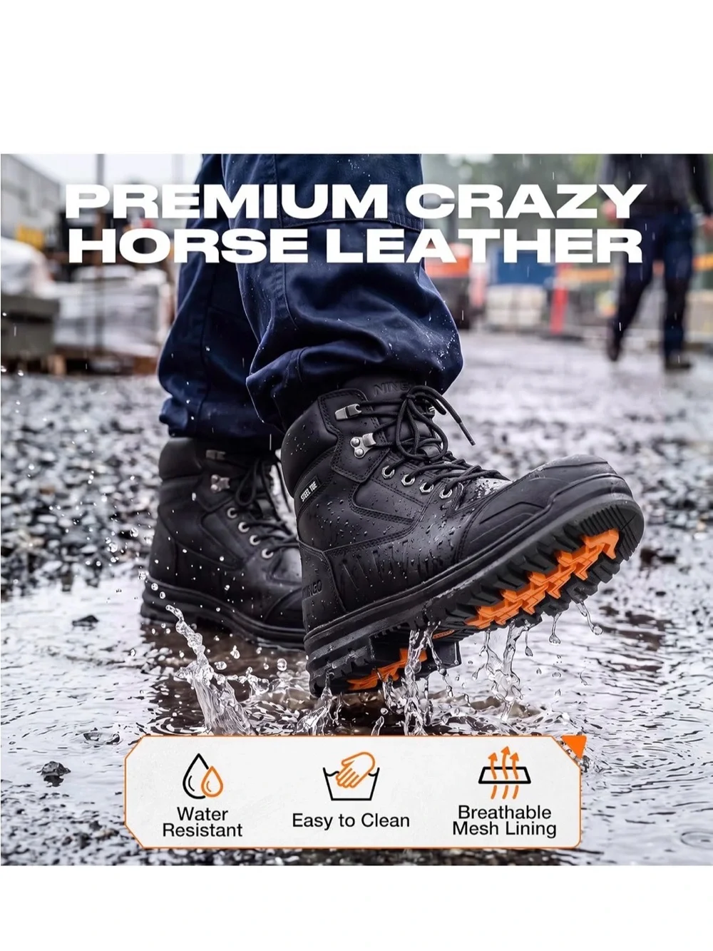 Men's steel-toe work boots